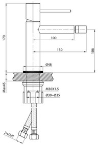 Sapho - Bidetová batéria SOLARIS lesklý chróm