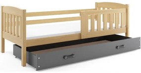 Detská posteľ KUBUS s úložným priestorom 80x190 cm - borovica Biela