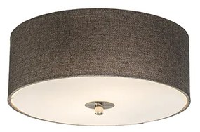 Rustikálne stropné svietidlo taupe 30 cm - Drum Jute
