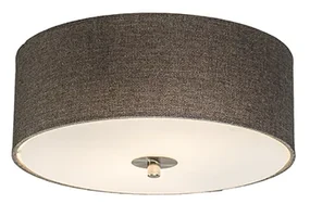 Rustikálne stropné svietidlo taupe 30 cm - Drum Jute