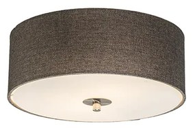 Vidiecke stropné svietidlo taupe 30 cm - Drum Jute
