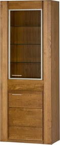 Vitrína Velvet II 11 75 cm z masivu pravá s LED osvětlením dub Rustikal