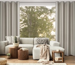 ZATEMŇOVACÍ ZÁVES NA KRÚŽKOCH SELINA 140X250 CM TMAVOBÉŽOVÁ