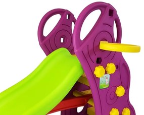 LEAN TOYS Šmýkačka plastová s rebríkom fialovo-zelená