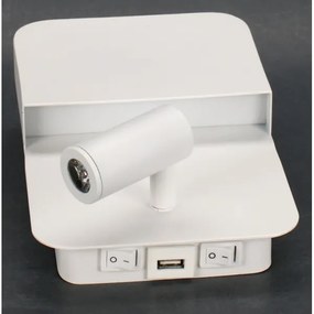 Lucide 79200/08/31 - LED Nástenné svietidlo BOXER LED/5W/230V + LED/5W USB biela