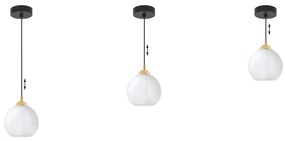 Závesné svietidlo Costa, 1x biele sklenené tienidlo, b/g