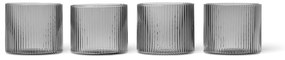 ferm LIVING Nízke poháre Ripple dymové 4 x 200 ml