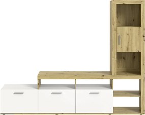 Obývacia stena Jacky, dub artisan/biela