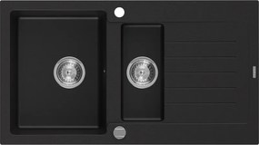 Mexen Matias - drez granitový 90,0x50,5cm, 1,5-komorový, čierna, 6502901505-77