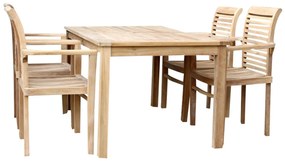 TEXIM GARDEN III. - záhradný jedálenský stôl GARDEN I. + 4 x kreslo STUCKING/NEW, teak