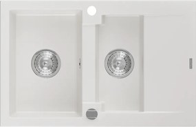 Mexen Gaspar - drez granitový 73,7x47,5cm, 1,5-komorový, biela, 6507731505-20