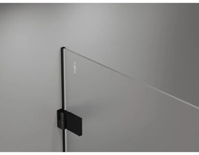 Mexen Lunar-B, výklopný sprchový kút ľavý 70 x 70 cm, 8mm číre sklo, čierny profil, 832-070-70-00-L