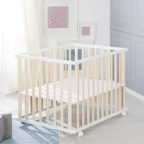 Detská ohrádka v bielo-prírodnej farbe 100x75 cm – Roba