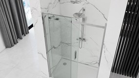 Jednokrídlové posuvné sprchové dvere REA NIXON-2 ĽAVÉ 120 cm pre inštaláciu do niky, chróm/transparent - bez vaničky
