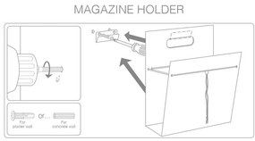 Kovový/z eko kože stojan na časopisy Hippo M – LIND DNA