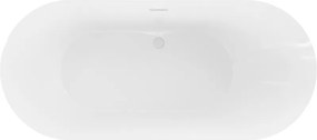 Mexen Roxy, voľne stojaca vaňa 180 x 85 cm, biela, biely prepad, 51201808500-20
