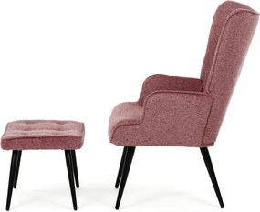 Kreslo ružové s podnožkou AK-303 PINK2