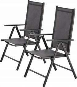 CH Polohovateľná záhradná hliníková stolička Glam II - tmavosivá