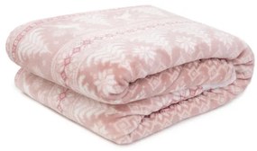 Deka BARGO s vianočným vzorom, ružová 866161