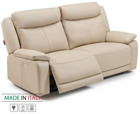 Kožená pohovka CONTINENTAL s elektrickou funkciou relax 2P, elektrické, cappuccino (cappuccino 313)