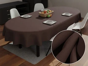 Biante Dekoračný oválny obrus Rongo RG-042 Hnedý 120x160 cm