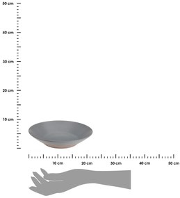 Kameninový hlboký tanier Clay, (fi) 21 cm, sivý