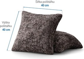 Bielastické poťahy MARMO hnedé obliečky na vankúšiky 2 ks (40 x 40 cm)