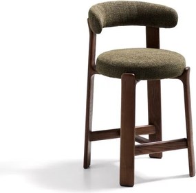 Zelená/v tmavo prírodnej farbe barová stolička z jaseňového dreva (výška sedadla 65 cm) Granite – Kave Home