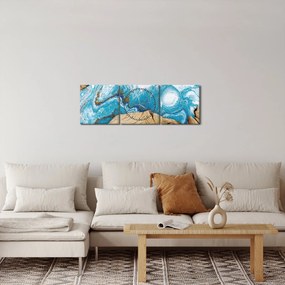 Obraz - Drevo (s hodinami) (90x30 cm)