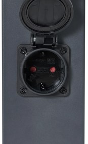 Vonkajšia lampa tmavosivá s opálovým sklom 80 cm IP44 so zásuvkou a snímačom pohybu - Malios