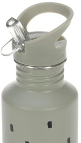 Antikorová fľaša na pitie - Happy Prints light olive