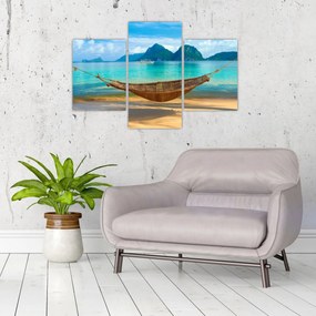Obraz - Hojdacia sieť na pláži (90x60 cm)
