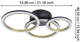 Eglo 901224 - LED Stmievateľné stropné svietidlo CALLIERA LED/20W/230V čierna/zlatá