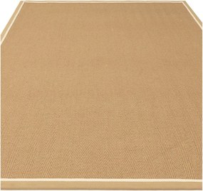 Obojstranný/ručne tkaný jutový koberec v prírodnej farbe 200x290 cm Bordo Herringbone Linen – Asiatic Carpets