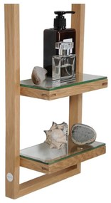 Nástenná polica z dubového dreva Wireworks Zone, výška 81 cm