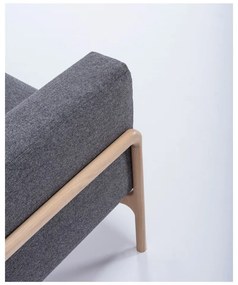 Tmavosivý pohovka s konštrukciou z masívneho dubového dreva Gazzda Fawn, 210 cm