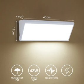 Brilagi - LED vonkajšie nástenné svietidlo TRIANGLE LED/42W/230V 3000/4000/6500K biela IP65