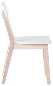 Sada 2 drevených jedálenských stoličiek biela SANTOS Beliani