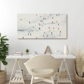 Obraz lyžiari v zimnej krajine