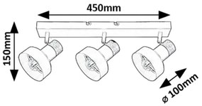 Rabalux 73057 - Bodové svietidlo SASKIA 3xE14/15W/230V