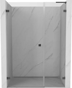 Mexen Lunar-B, L Otočné ľavé sprchové dvere 120 cm, 8mm číre sklo, brúsený grafit profil, 832SL-120-050-66-00-L
