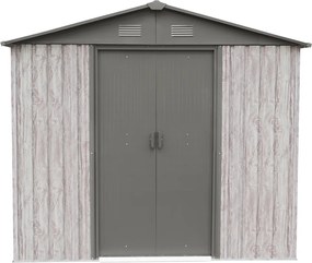 Záhradný domček BestBerg ZDB-4SD / 4,1 m² / 236 x 174 x 206 cm / dekor biele drevo / sivá