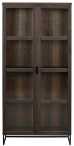 Hnedá vitrína z dubového dreva 95x195 cm Everett – Rowico