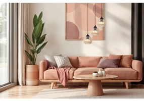 Závesné svietidlo Costa, 3x medové sklenené tienidlo, b, o