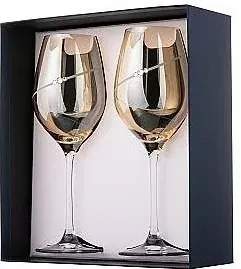 Dekorant Svadobné poháre na biele víno Silhouette City Amber s kryštálmi Swarovski 360 ml 2KS