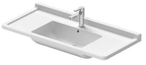 Duravit Starck 3 - Umývadlo do nábytku 1050x485 mm, 1 otvor pre batériu prepichnutý, 2 predpichnuté, biela 0304100030