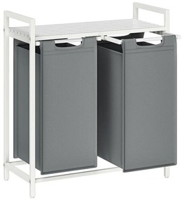 Kôš na bielizeň REX biely/sivý