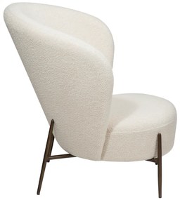 ORBIT ČALÚNENÉ LOUNGE KRESLO dove bouclé/antique brass