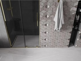 Mexen Velar L, posuvné sprchové dvere do otvoru 110 cm, 8mm šedé sklo, zlatá lesklá, 871-110-003-41-50