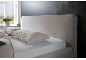 Béžová menčestrová posteľ s roštom a úložným priestorom Meise Möbel Mattis Cord, 160 x 200 cm